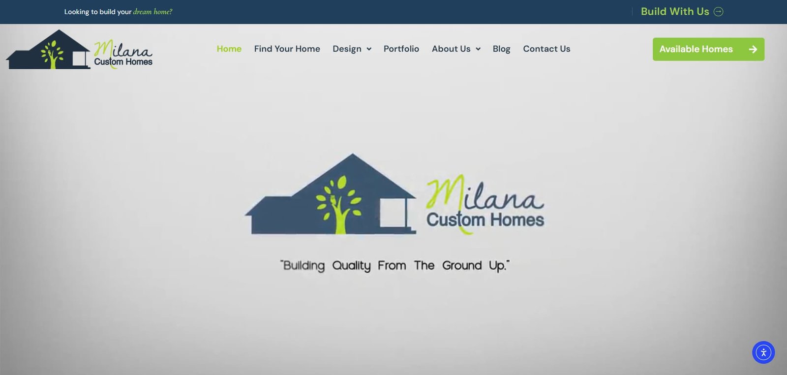 Milana Custom Homes — real estate custom-builder website by H&U Solutions