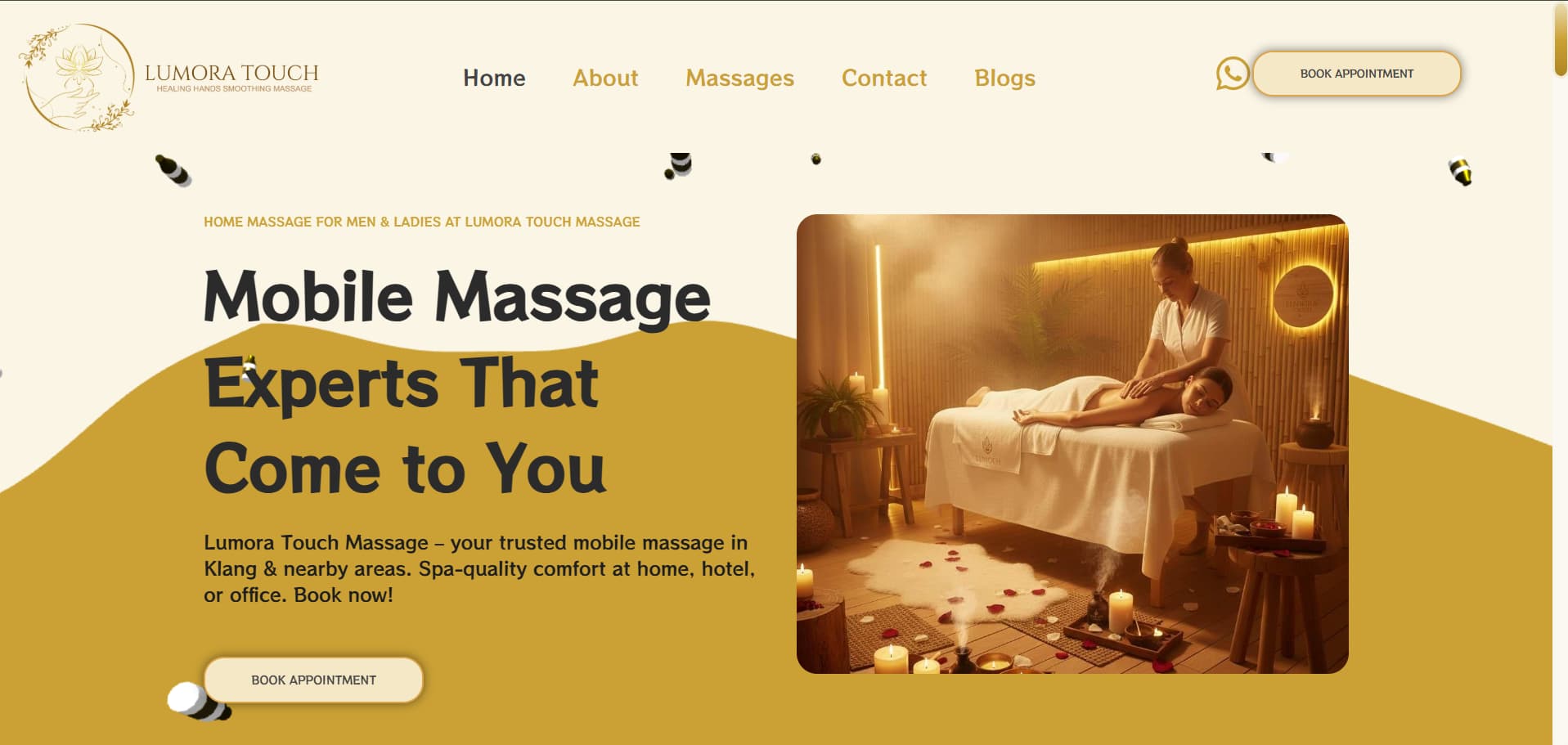 Lumora Touch Massage — mobile-first wellness booking website by H&U Solutions